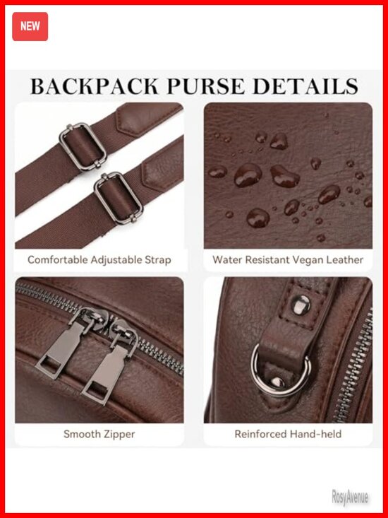 Vegan Leather Mini Backpack for Women Travel Daypack Purse main image 6
